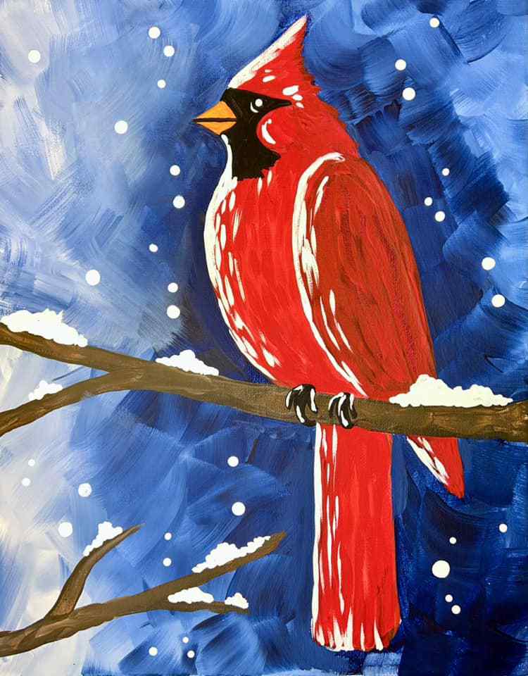Winter Cardinal DIY Paint at Home Painting Kit
