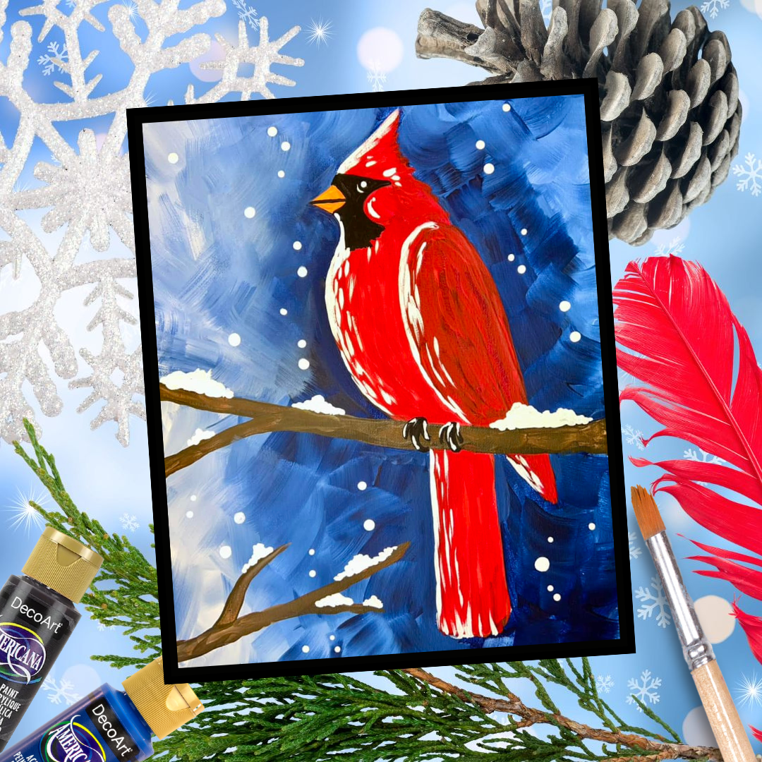 Winter Cardinal DIY Paint at Home Painting Kit
