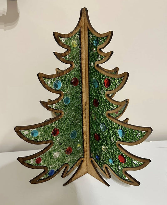 December 13th - Lost Pizza Co. Cabot - Faux Stain Glass Christmas Trees and Ornaments Party!