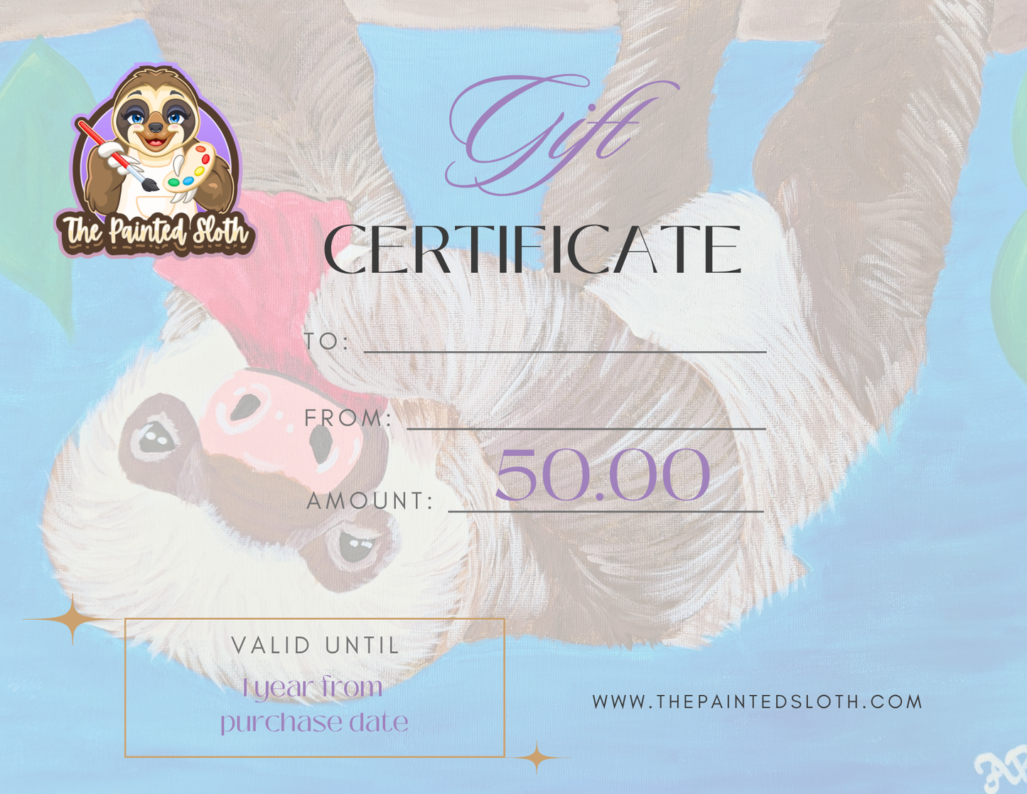 The Painted Sloth Gift Card