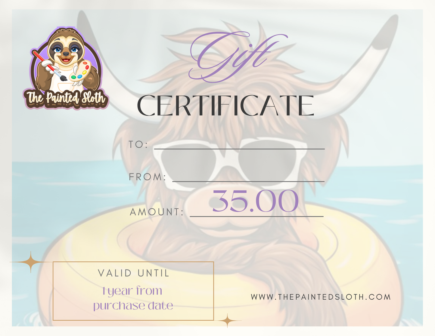 The Painted Sloth Gift Card