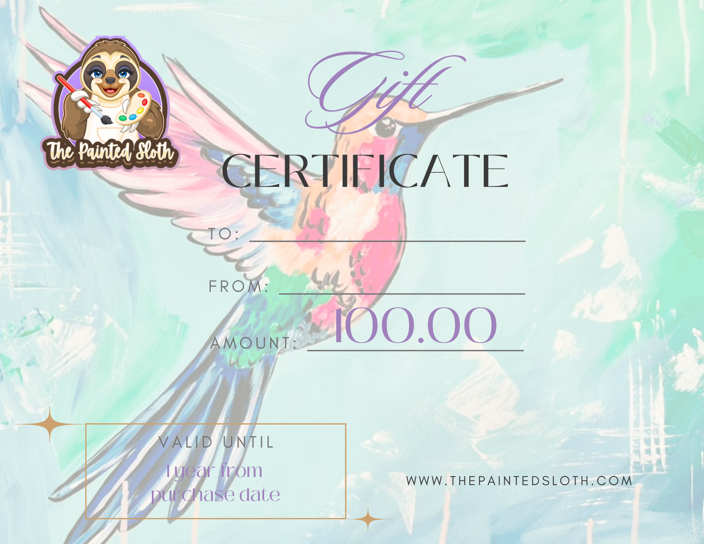 The Painted Sloth Gift Card