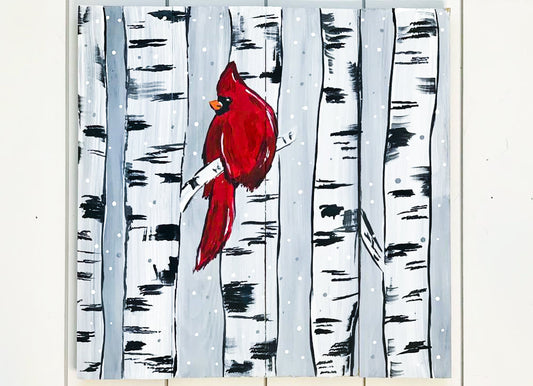 Winter Cardinal DIY Paint at Home Painting Kit.