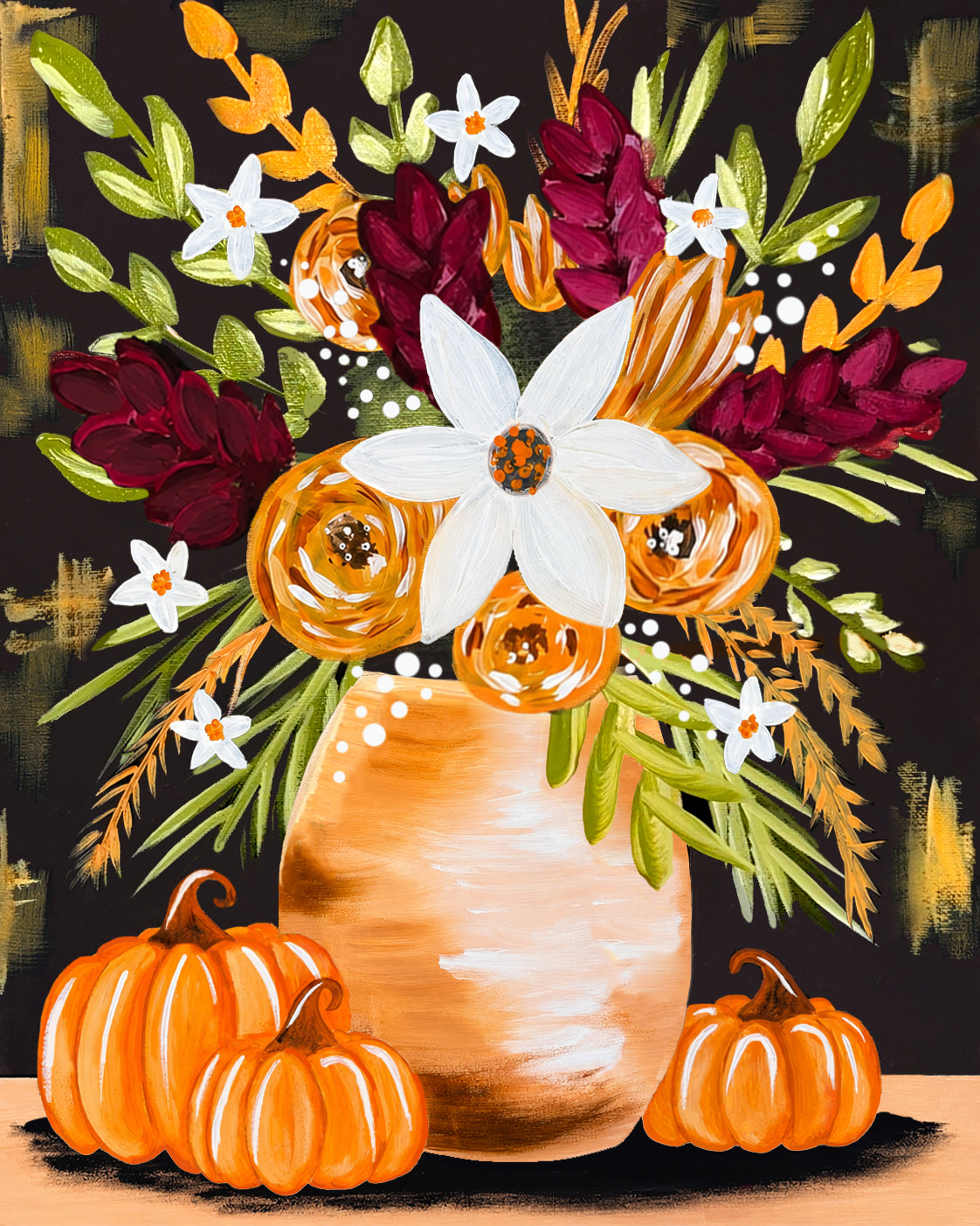 Digital Download - Fall Florals Painting Kit