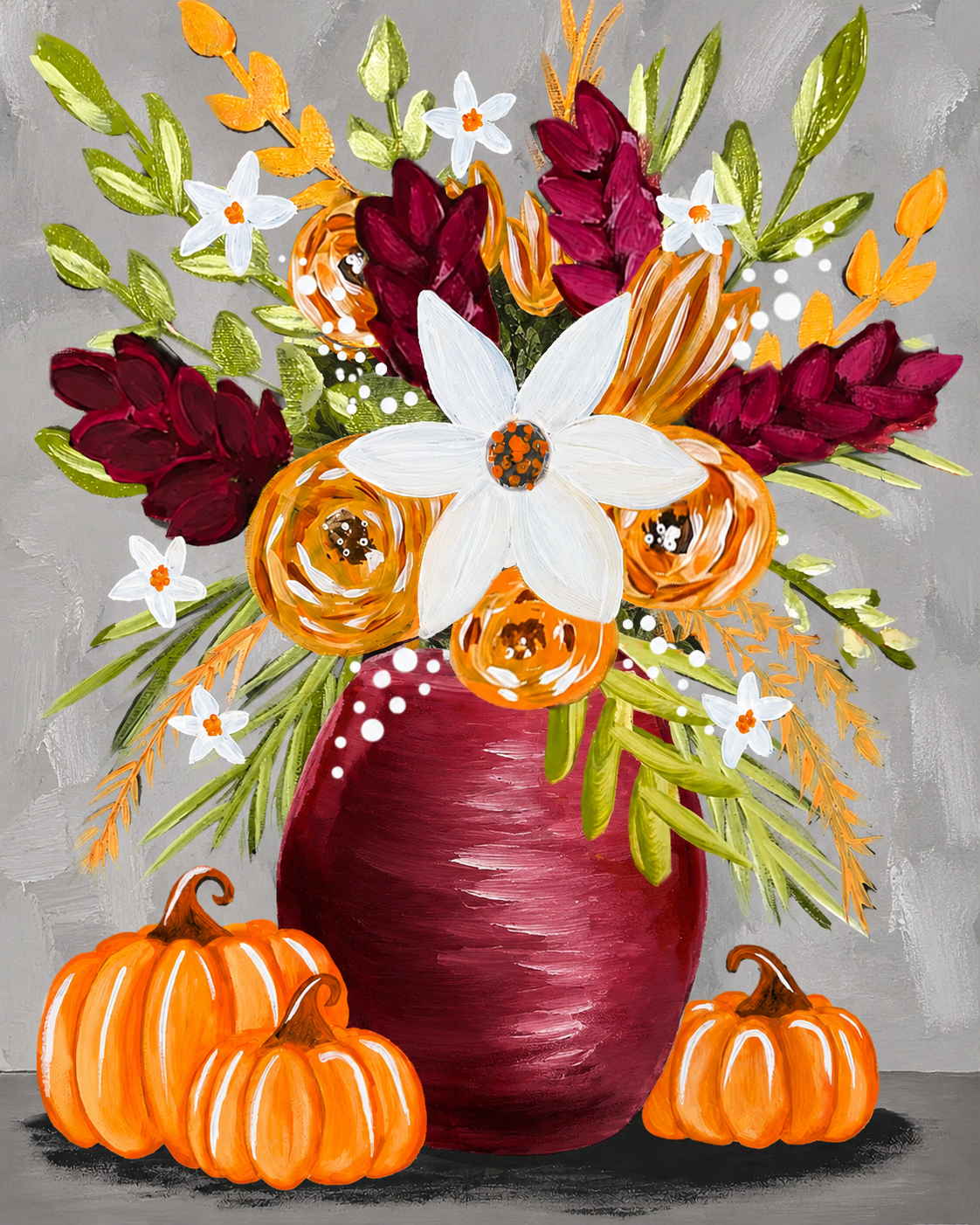 Digital Download - Fall Florals Painting Kit