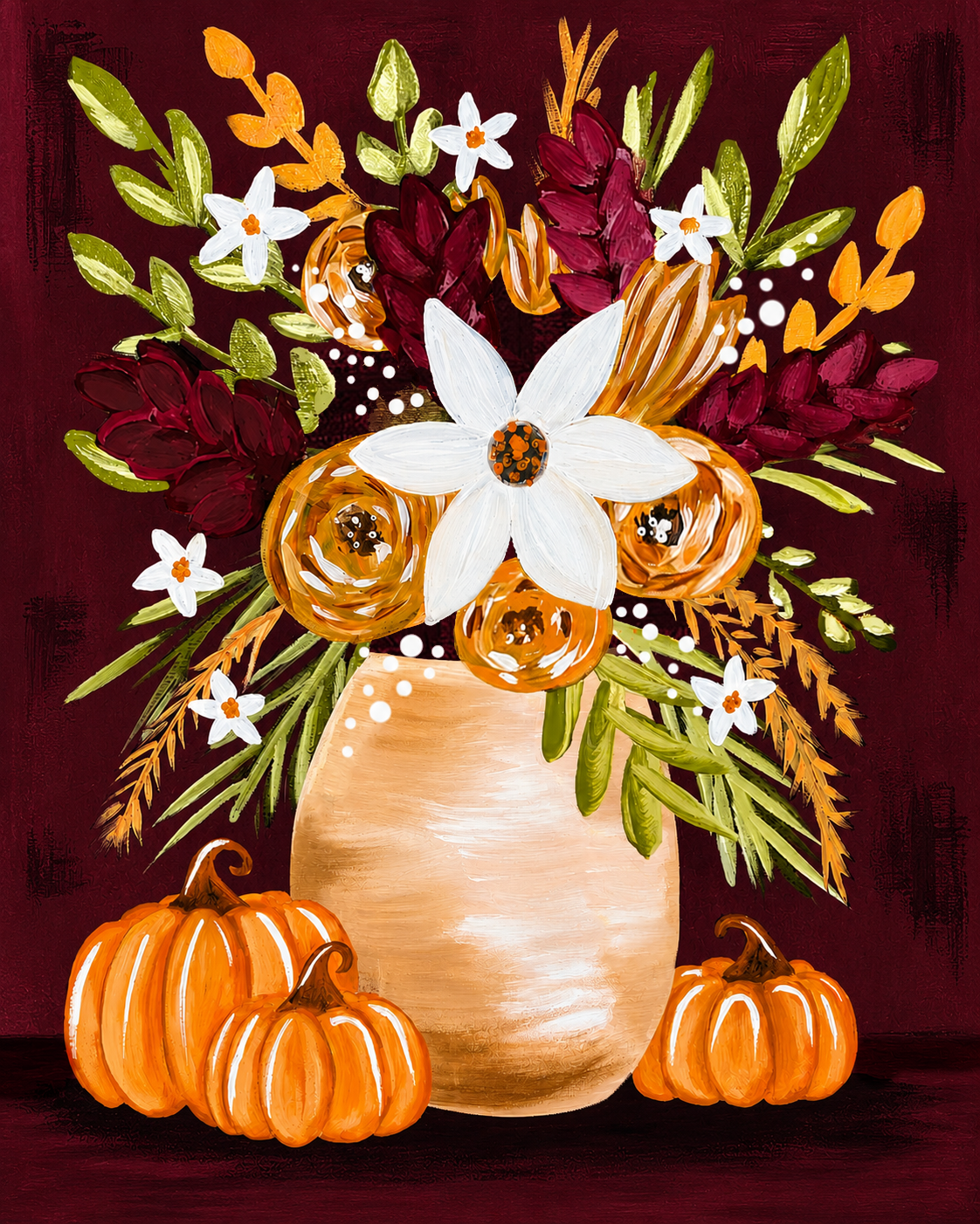 Digital Download - Fall Florals Painting Kit