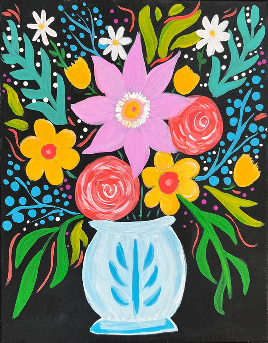 Digital Download - Folk Art Floral Painting Kit