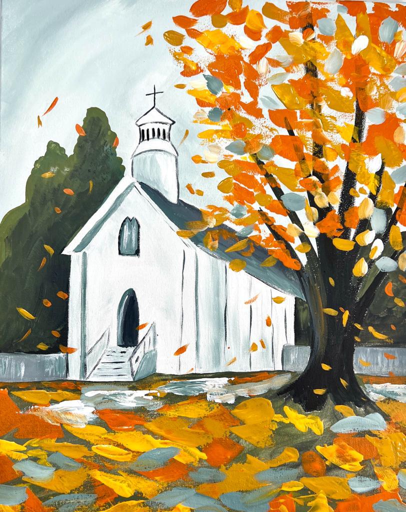 Digital Download - Autumn Church Painting Kit