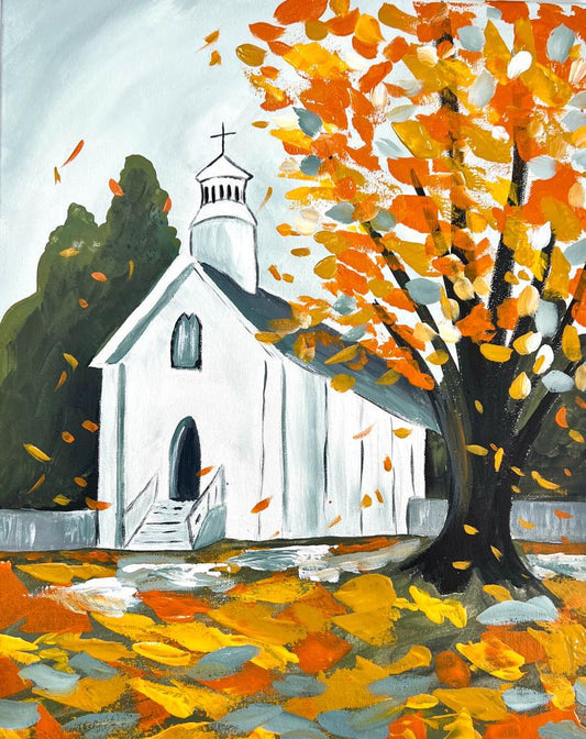Digital Download - Autumn Church Painting Kit