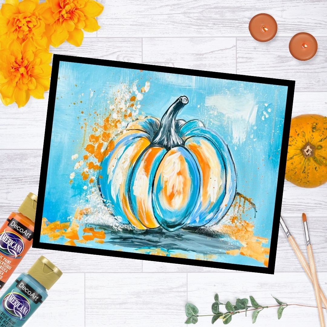Digital Download - Harvest Blue Pumpkin Painting Kit